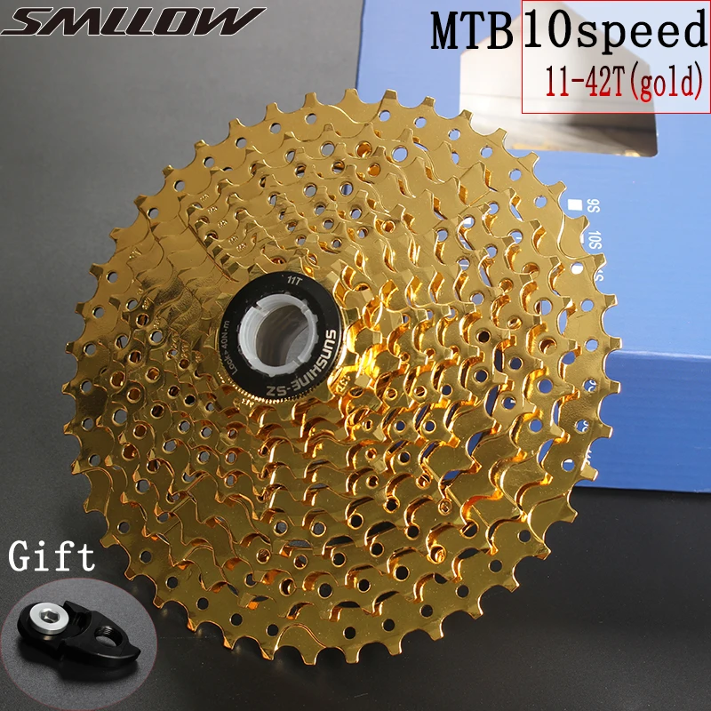 Золотая кассета 10 скоростей для горных велосипедов 11 42T s Freewheel MTB стальные золотые