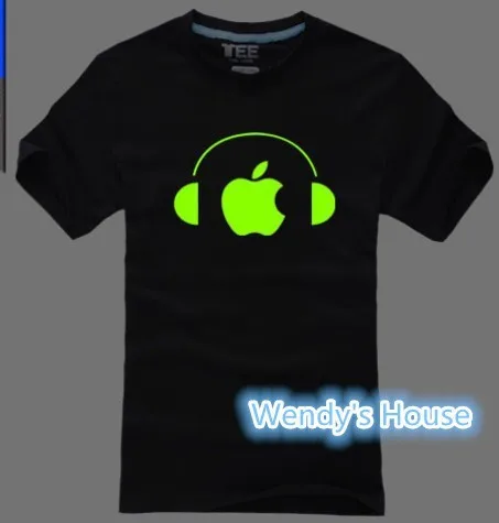 ECTIC An apple is listening to music T shirt Luminous fluorescent Light In The Dark shirts Men women summer cotton tees
ECTIC An apple is listening to music T shirt Luminous fluorescent Light In The Dark shirts Men women summer cotton tees