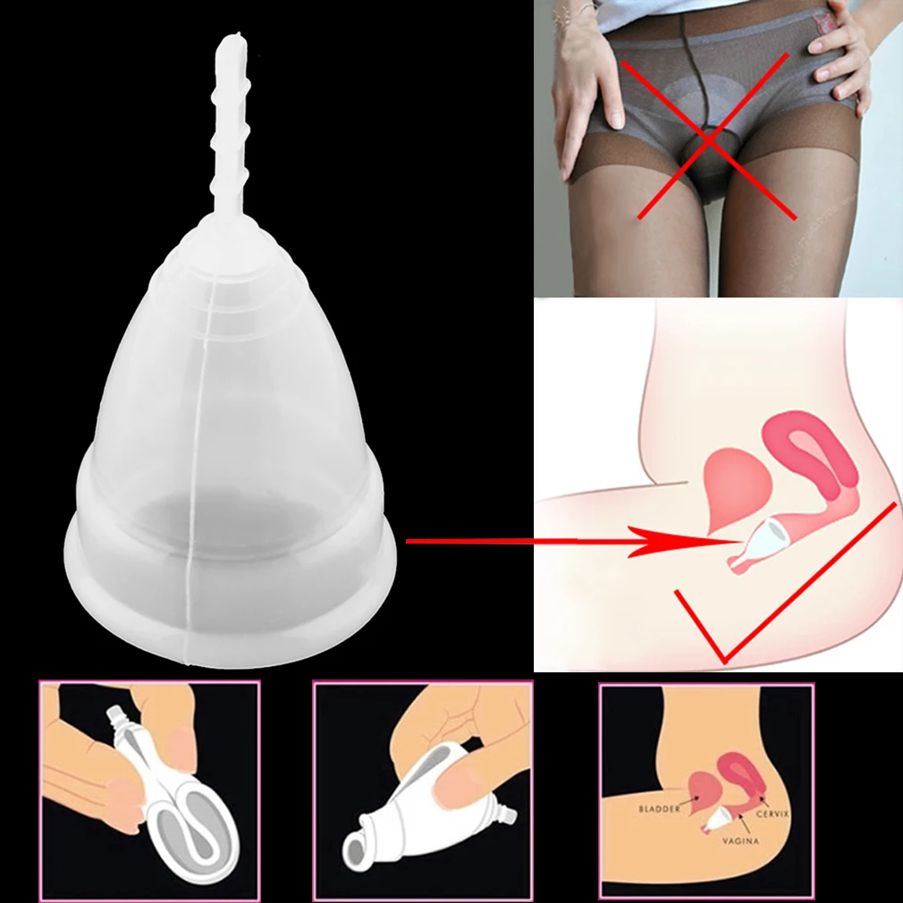 Useful Soft Cup Silicone Menstrual Cup Big And Small Sizes Three Colors 100% Top Good Hot Selling
Useful Soft Cup Silicone Menstrual Cup Big And Small Sizes Three Colors 100% Top Good Hot Selling