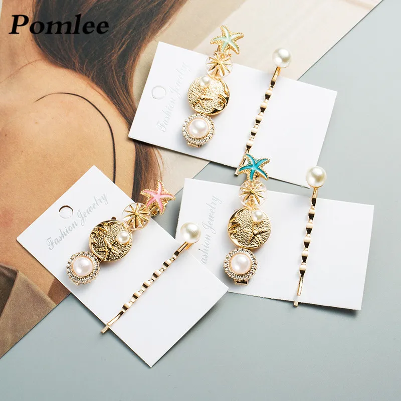 Pomlee Bohemian Simulated Pearls Hair Pins Starfish Hair Jewelry Gold 2 Pcs Sets Women Girls Fashion Korean Hair Accessories
Pomlee Bohemian Simulated Pearls Hair Pins Starfish Hair Jewelry Gold 2 Pcs Sets Women Girls Fashion Korean Hair Accessories