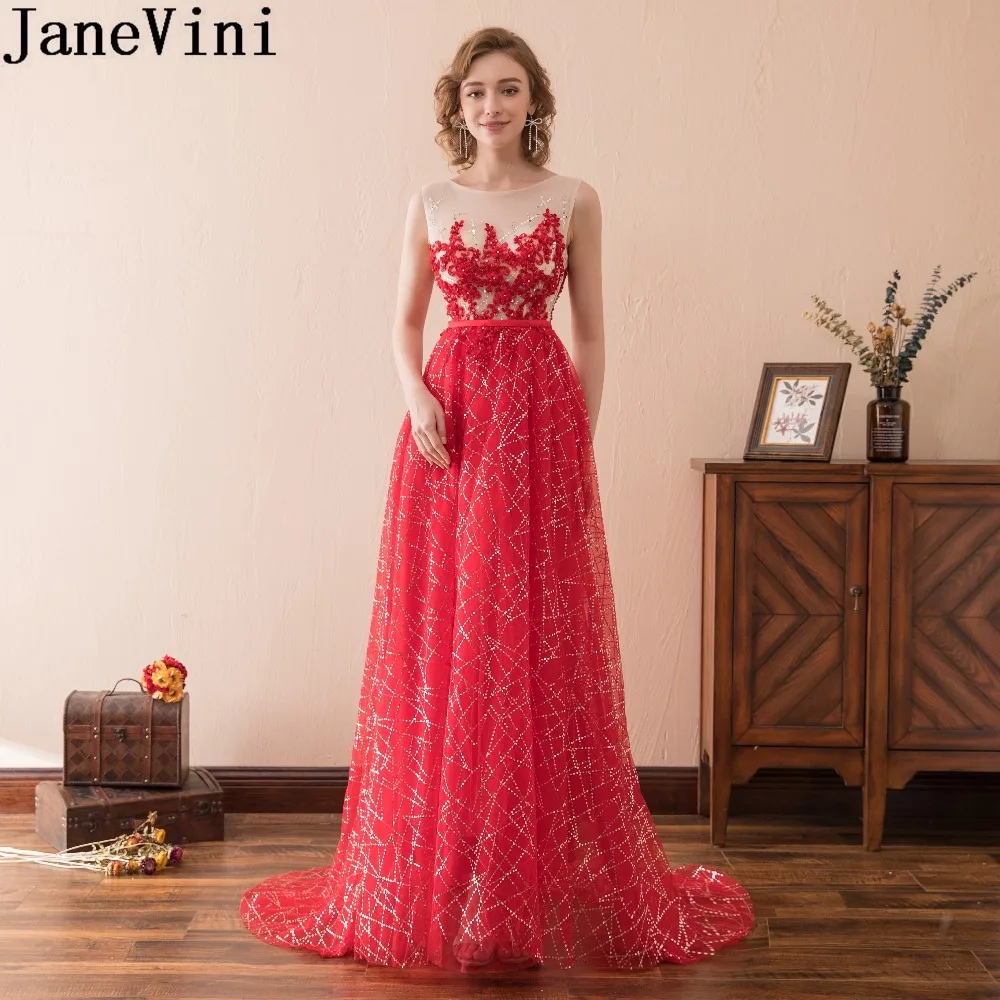 JaneVini Shiny Red Sequined Evening Formal Dress Women Elegant Illusion Mother of Bride Wedding Party Dress Bling Dinner Gowns
JaneVini Shiny Red Sequined Evening Formal Dress Women Elegant Illusion Mother of Bride Wedding Party Dress Bling Dinner Gowns
