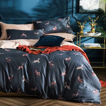 60S High Quality long staple cotton Duvet Cover 4pc Neo Boho Bedlinen Sheet Long staple cotton green color INS ElK Deer Bedding
60S High Quality long staple cotton Duvet Cover 4pc Neo Boho Bedlinen Sheet Long staple cotton green color INS ElK Deer Bedding