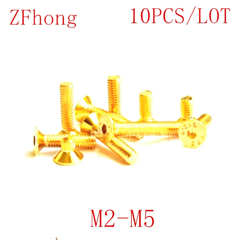 10Pcs DIN7991 M2 M2.5 M3 M4 M5 Countersunk Flat Head Hex Hexagon Socket Screws Alloy Steel Titanium Plating Gold Screw
10Pcs DIN7991 M2 M2.5 M3 M4 M5 Countersunk Flat Head Hex Hexagon Socket Screws Alloy Steel Titanium Plating Gold Screw
