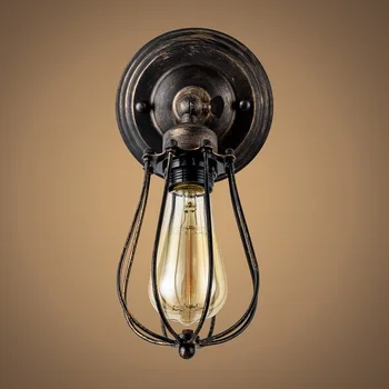 Vintage Metal Industrial Wall Light European Retro Wire Cage Wall Lamp Iron Sconce for Decorative Rustic Lights cafe Barn Garage
Vintage Metal Industrial Wall Light European Retro Wire Cage Wall Lamp Iron Sconce for Decorative Rustic Lights cafe Barn Garage