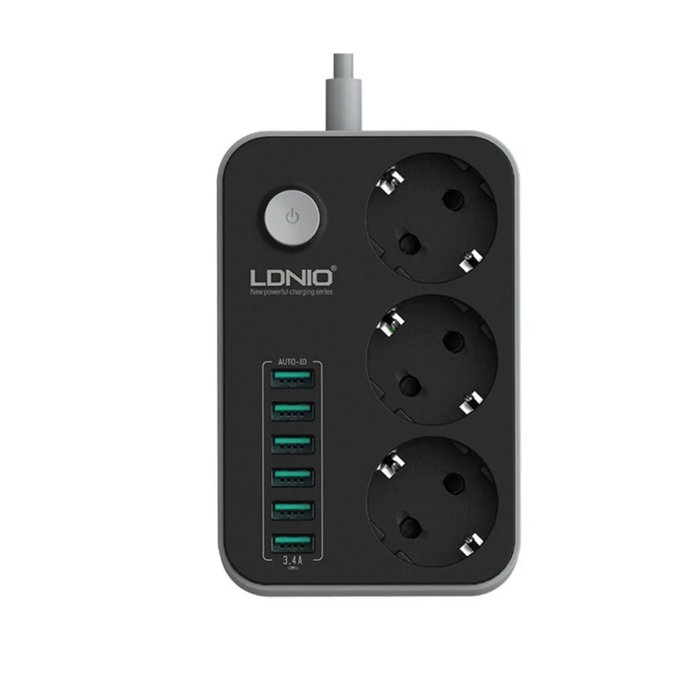 

3 Outlets 6 USB Ports USB Electronic Power Strip Smart Home Socket Surge Protector Fast Charging Home Extension Patch Board EU