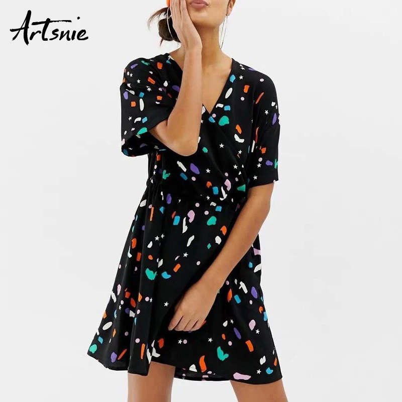 Artsnie Spring 2019 High Waist V Neck Sexy Short Dress Women V Neck Short Sleeve Geometric Print Casual Beach Dresses Vestidos
Artsnie Spring 2019 High Waist V Neck Sexy Short Dress Women V Neck Short Sleeve Geometric Print Casual Beach Dresses Vestidos