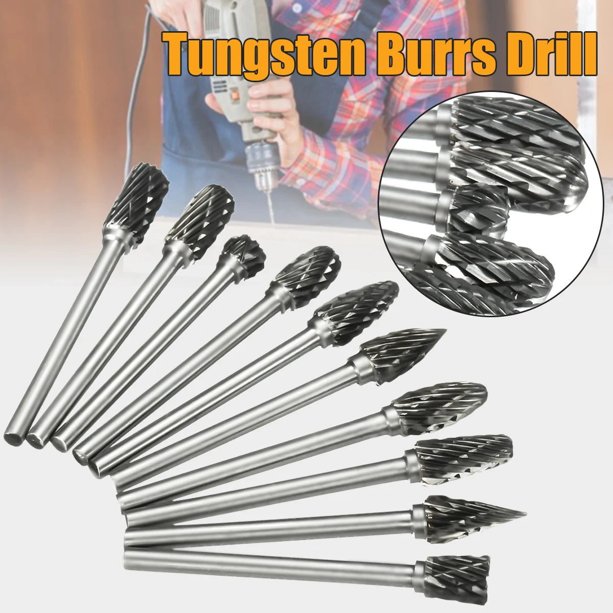 1pcs 10 Model Tungsten Steel Solid Carbide Burrs Rotary Files Diamond Burrs PCB CNC Drill Bit Tool 6mm Hand Tools
1pcs 10 Model Tungsten Steel Solid Carbide Burrs Rotary Files Diamond Burrs PCB CNC Drill Bit Tool 6mm Hand Tools