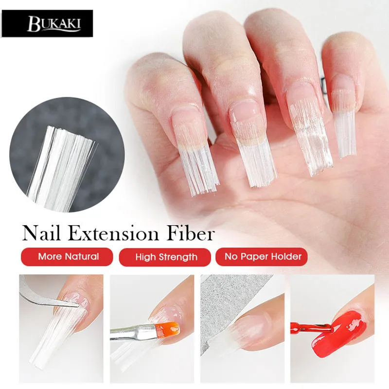 BUKAKI 10pcs/set Professional Fiberglass Nail Extension Glass Fiber Acrylic Tips for Nails Silk Building Tool | Красота и здоровье