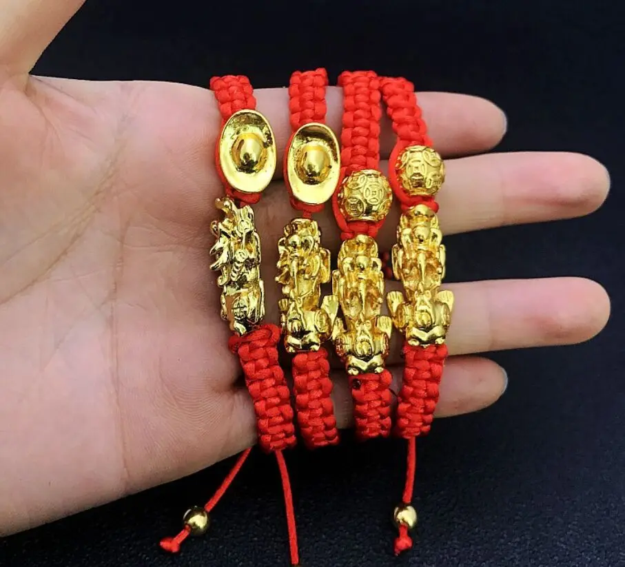 High Quality Lucky Red Rope Bracelets Pixiu Gold Color Tibetan Buddhist Adjustable Charm Bracelet For Women Men Jewelry Gift
High Quality Lucky Red Rope Bracelets Pixiu Gold Color Tibetan Buddhist Adjustable Charm Bracelet For Women Men Jewelry Gift
