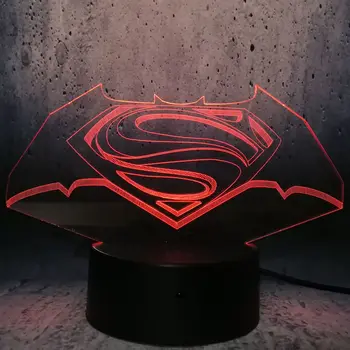 Symbol Of DC Superman And Batman LED Lamp superman in batman logo night light children gift desk creative decor room atmosphere
Symbol Of DC Superman And Batman LED Lamp superman in batman logo night light children gift desk creative decor room atmosphere