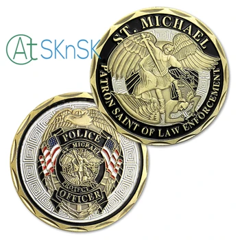 Wholesale 50pcs/lot Medal Saint St. Michael Coin Patron Saint of Law Enforcement Police Officer Souvenir Coins Collectibles Gift
Wholesale 50pcs/lot Medal Saint St. Michael Coin Patron Saint of Law Enforcement Police Officer Souvenir Coins Collectibles Gift