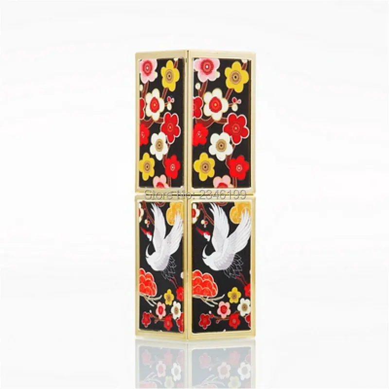Lipstick Tube 12.1 Square Lip Balm Container Classical Lipstick Packaging Chinese Style Lip Balm Tube Cosmetic Container