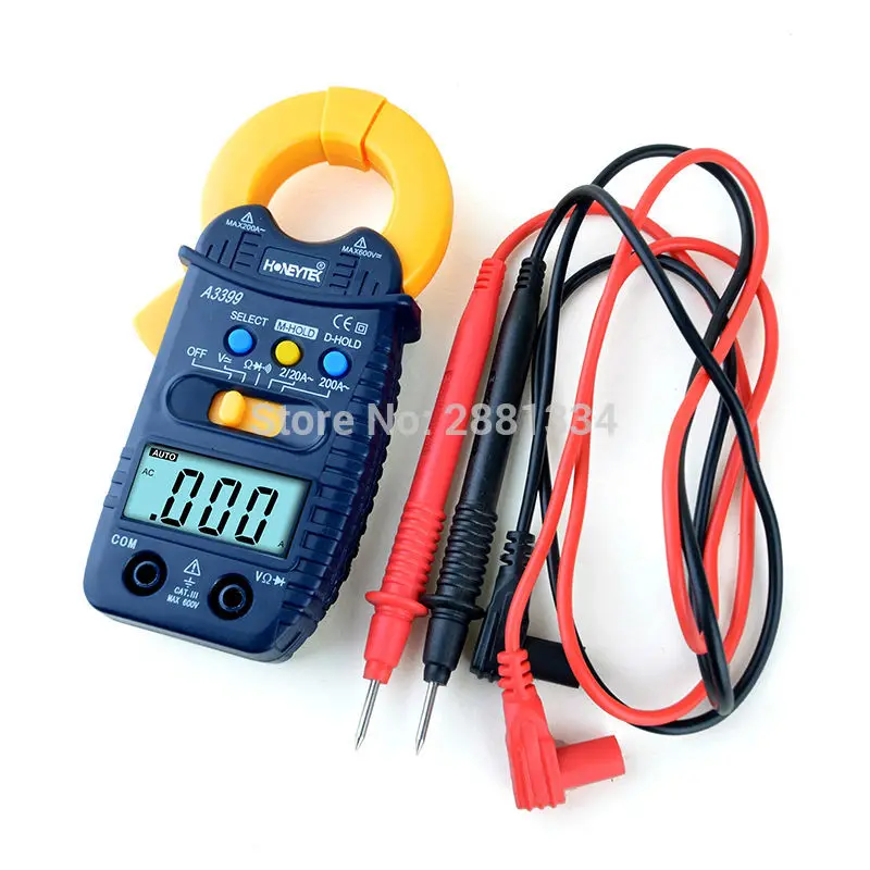 NEW! A3399 Voltage Mini Digital Clamp Multimeter Meter Current AC/DC Voltage Resistance Capacitance Frequency Tester Detection
NEW! A3399 Voltage Mini Digital Clamp Multimeter Meter Current AC/DC Voltage Resistance Capacitance Frequency Tester Detection