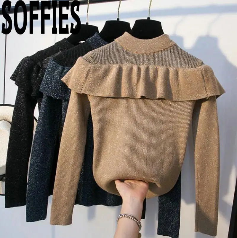 2019 Spring Women Long Sleeves Lurex Ruffles Knit Sweater Korean Style Sweet Girls Slim Shiny Jumpers Transparent Knit Poncho
2019 Spring Women Long Sleeves Lurex Ruffles Knit Sweater Korean Style Sweet Girls Slim Shiny Jumpers Transparent Knit Poncho