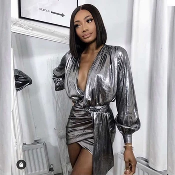 New Arrival Sexy Fashion Silver Deep V Neck Mini Dress Clubwear 2019 Summer Lantern Slvver Fold Vestidos Party Celebrity Evening
New Arrival Sexy Fashion Silver Deep V Neck Mini Dress Clubwear 2019 Summer Lantern Slvver Fold Vestidos Party Celebrity Evening
