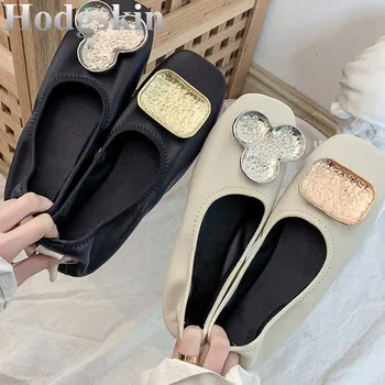 Casual Metal Decor Square Toe Flats Leather Loafers Slip On Women Shoes Spring Autumn Comfort Shoes For Ballet Dancers
Casual Metal Decor Square Toe Flats Leather Loafers Slip On Women Shoes Spring Autumn Comfort Shoes For Ballet Dancers
