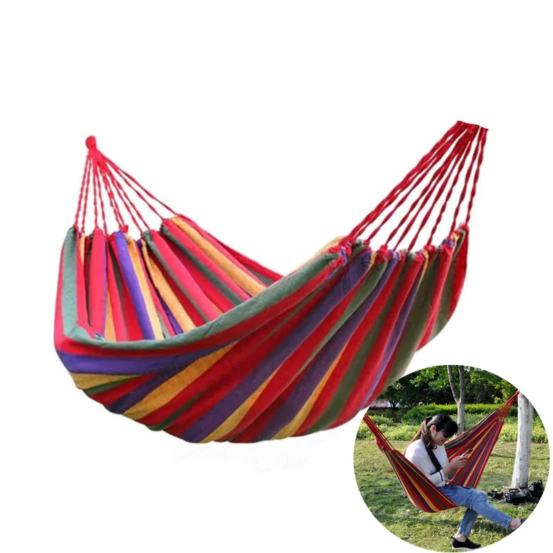 260*80CM Portable Rainbow Outdoor Double Collapsible Camping Swing Canvas Hammocks Ultralight Camping Hammock with Backpack
260*80CM Portable Rainbow Outdoor Double Collapsible Camping Swing Canvas Hammocks Ultralight Camping Hammock with Backpack