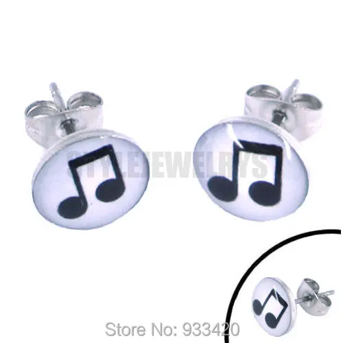 

Free Shipping! Enamel Music Notation Earrings Body Piercing Stainless Steel Jewelry Fashion Motor Earring Studs SJE370032