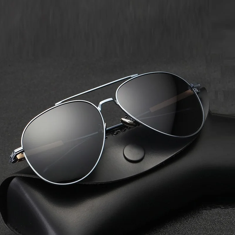 Солнцезащитные очки-авиаторы мужские поляризационные из нержавеющей стали в
