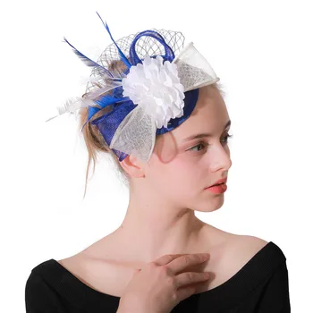 Ladies Fascinators blue Sinamay with white flower Racing Season Wedding Hat for Cocktail Party Event Occasion 2019 High Quality
Ladies Fascinators blue Sinamay with white flower Racing Season Wedding Hat for Cocktail Party Event Occasion 2019 High Quality
