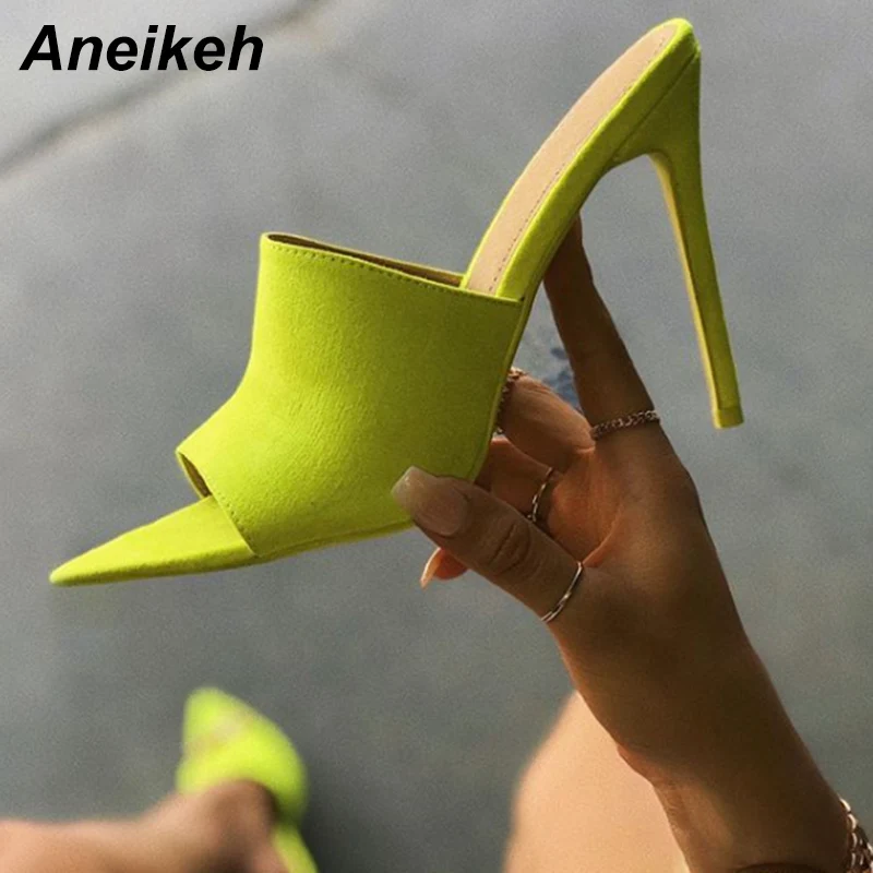 Aneikeh NEW Summer 2019 Fashion Sandals Faux Suede Slingback Mules Peep Toe Heels Women Pumps High Thin Heels Party Sexy Shoes
Aneikeh NEW Summer 2019 Fashion Sandals Faux Suede Slingback Mules Peep Toe Heels Women Pumps High Thin Heels Party Sexy Shoes