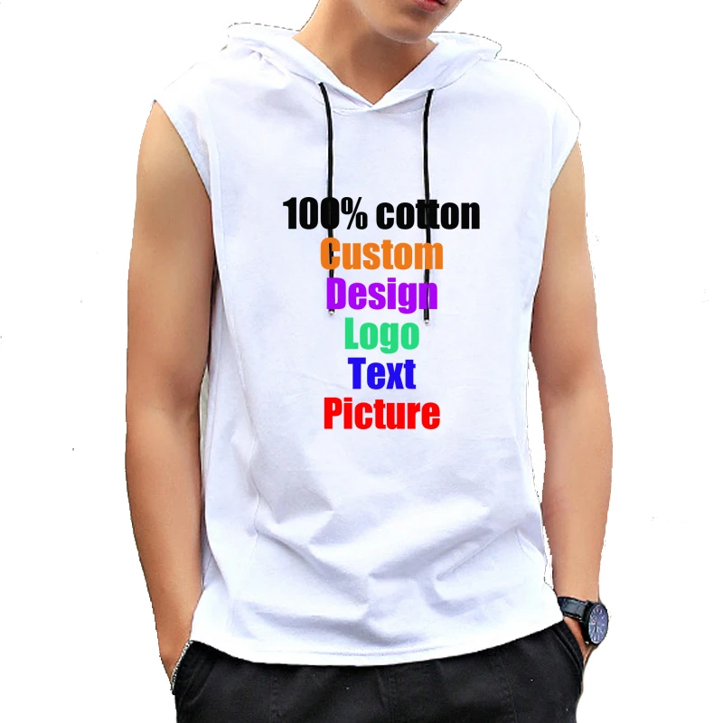 Hip Hop Punk Rock Sleeveless Men T shirt tanks Custom logo Text printed hooded singlet Tees shirt Boy Top Personalized tee SHIRT
Hip Hop Punk Rock Sleeveless Men T shirt tanks Custom logo Text printed hooded singlet Tees shirt Boy Top Personalized tee SHIRT