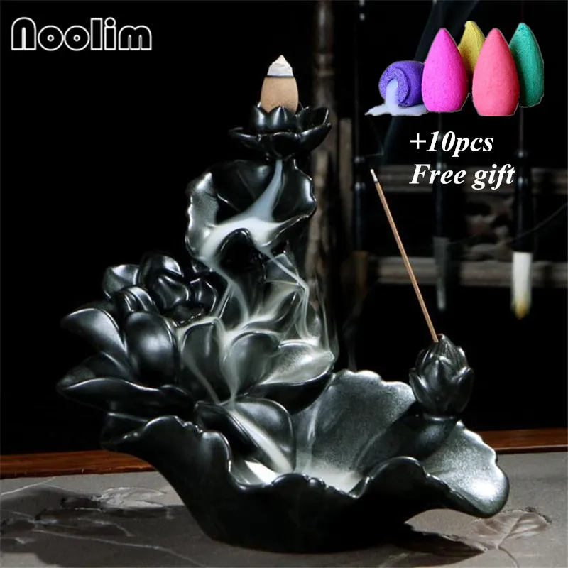 Rich Lucky Peony Blossom Backflow Incense Burner Ceramic Creative Home Decor Aromatherapy Censer+10pcs Free Cones
Rich Lucky Peony Blossom Backflow Incense Burner Ceramic Creative Home Decor Aromatherapy Censer+10pcs Free Cones