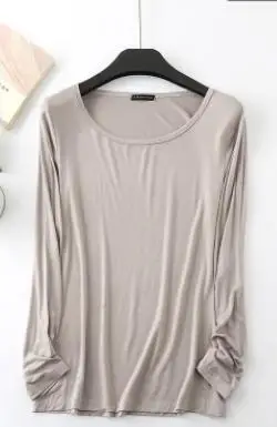 spring and autumn new modal long-sleeved T-shirt women's round collar show thin ordinary thin bottom layer of clothes
spring and autumn new modal long-sleeved T-shirt women's round collar show thin ordinary thin bottom layer of clothes