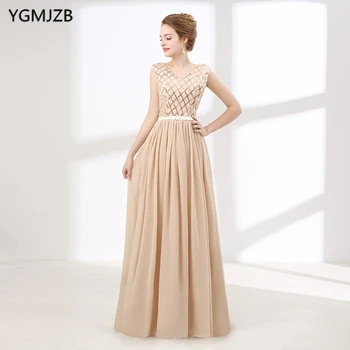 New Fashion Champagne Evening Dress Long 2018 A-Line V Neck Sequined Lace Up Chiffon Evening Gown Plus Size Prom Dress Avondjurk
New Fashion Champagne Evening Dress Long 2018 A-Line V Neck Sequined Lace Up Chiffon Evening Gown Plus Size Prom Dress Avondjurk