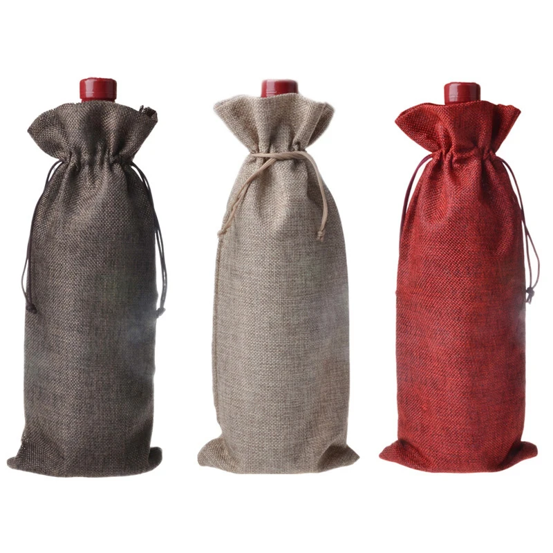16*36cm Jute Linen Wine Bottle Bags Weddings Holidays Party Champagne Bottle Covers Linen Gift Pouches Wine Package Bags S35
16*36cm Jute Linen Wine Bottle Bags Weddings Holidays Party Champagne Bottle Covers Linen Gift Pouches Wine Package Bags S35