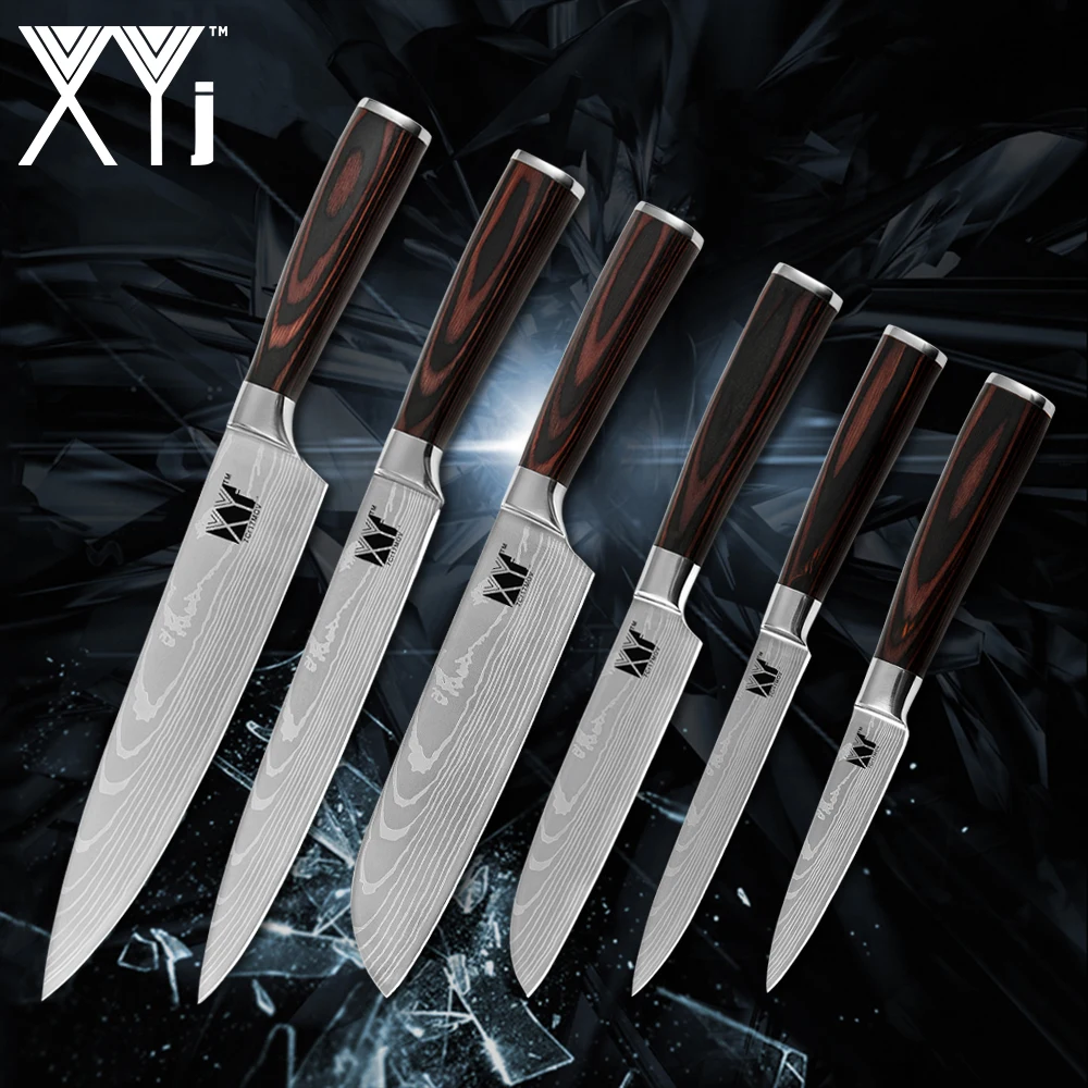 XYj Cooking Knife 6pcs Set Stainless Steel Sharp Thin Blade 8'' 8'' 7'' 5'' 5'' 3.5'' Chef Slicing Santoku Utility Paring Knife
XYj Cooking Knife 6pcs Set Stainless Steel Sharp Thin Blade 8'' 8'' 7'' 5'' 5'' 3.5'' Chef Slicing Santoku Utility Paring Knife