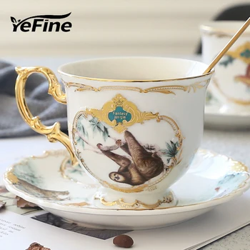 YeFine Jungle Animal Gold Bone China Tea Cup Saucer British Style Ceramic Coffee Cups Sets Fashion Porcelain Teacup
YeFine Jungle Animal Gold Bone China Tea Cup Saucer British Style Ceramic Coffee Cups Sets Fashion Porcelain Teacup