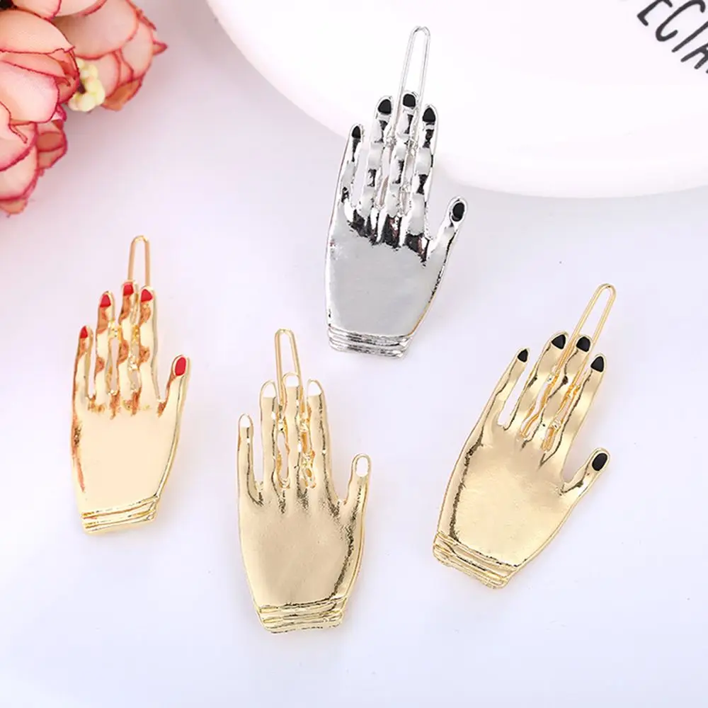 Creative Girls Funny Hand Shaped Hairpin Metal Alloy Colored Finger Nail HairClip Metallic Glitter Gold Silver Drop Oil Barrette
Creative Girls Funny Hand Shaped Hairpin Metal Alloy Colored Finger Nail HairClip Metallic Glitter Gold Silver Drop Oil Barrette