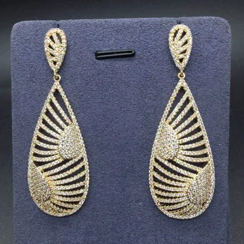 Brand Geometric Fan Shaped Waterdrop AAA Cubic Zirconia Cz Stones Long Drop Earrings For Women Ear Accessories Bridal Wedding
Brand Geometric Fan Shaped Waterdrop AAA Cubic Zirconia Cz Stones Long Drop Earrings For Women Ear Accessories Bridal Wedding