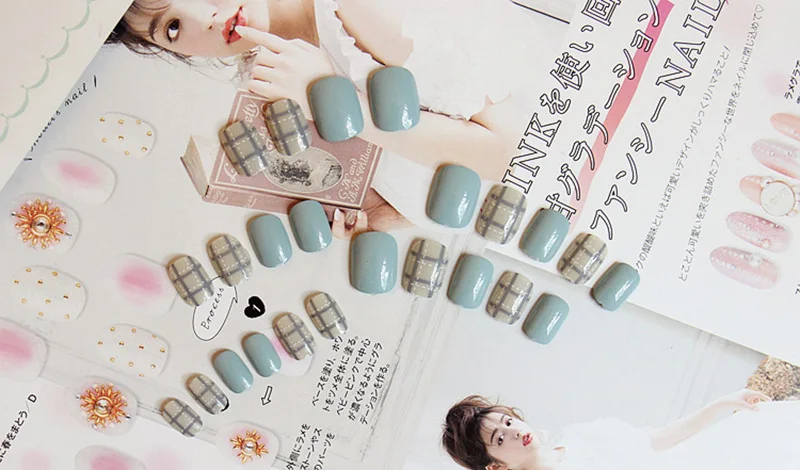 24 Pcs/set Blue Grey Style DIY Art Short Fake Sticker Nail Tips Acrylic False Stickers With Glue Gel KG66
24 Pcs/set Blue Grey Style DIY Art Short Fake Sticker Nail Tips Acrylic False Stickers With Glue Gel KG66