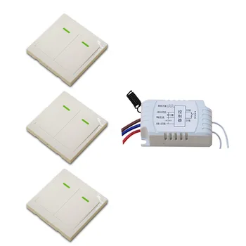 Wireless Remote and Manual Switch RF Wireless Remote Control Switch LED Lamp Lighting Switch Receiver + 3 Wall Transmitter
Wireless Remote and Manual Switch RF Wireless Remote Control Switch LED Lamp Lighting Switch Receiver + 3 Wall Transmitter