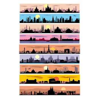 2 PCS City Sunrise Silhouette Tape Cosas Kawaii Uncut Stickers Scrapbooking Stationery Washi Tape Set School Supplies
2 PCS City Sunrise Silhouette Tape Cosas Kawaii Uncut Stickers Scrapbooking Stationery Washi Tape Set School Supplies