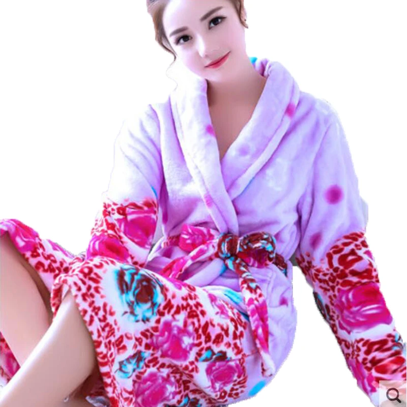 Bath Robe Women Winter Warm Coral Fleece Women's Bathrobe Nightgown Kimono Floral Dressing Gown Sleepwear Female Home Dress
Bath Robe Women Winter Warm Coral Fleece Women's Bathrobe Nightgown Kimono Floral Dressing Gown Sleepwear Female Home Dress