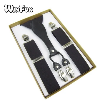 Winfox Male Suspenders Leather Men Black Red 3.5cm Wide Elastic Solid Pants Braces Adult Suspender
Winfox Male Suspenders Leather Men Black Red 3.5cm Wide Elastic Solid Pants Braces Adult Suspender