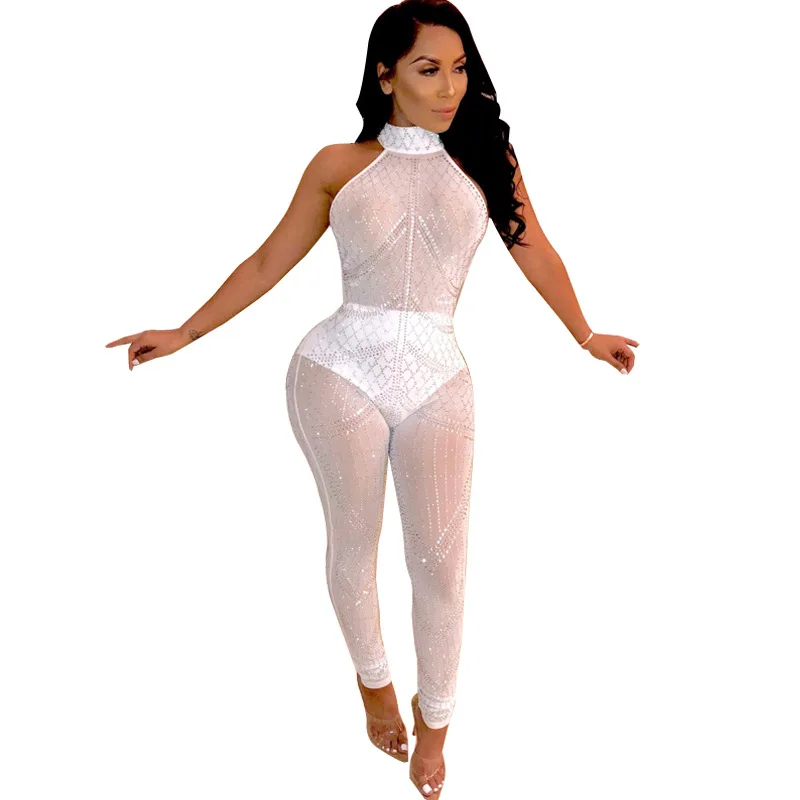 Joiekuno Solid Rhinestone Women Jumpsuits blusas mujer de moda 2019 Halter See Through Bodycon Sexy Long Romerps Lady ME2637
Joiekuno Solid Rhinestone Women Jumpsuits blusas mujer de moda 2019 Halter See Through Bodycon Sexy Long Romerps Lady ME2637