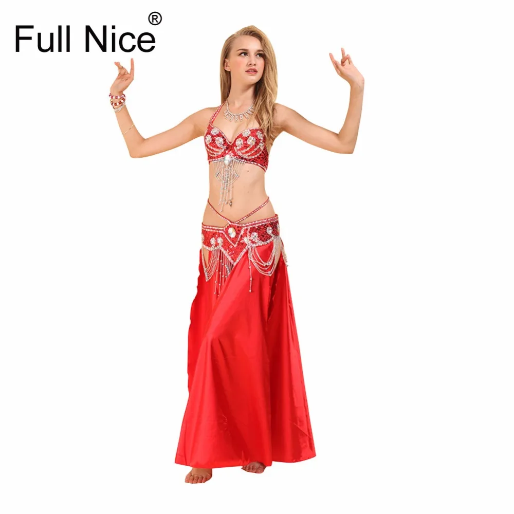 Performance Women Dancewear Professional 3pcs Outfit Bra Belt Skirt Long Oriental Beaded Belly Dance Costume
Performance Women Dancewear Professional 3pcs Outfit Bra Belt Skirt Long Oriental Beaded Belly Dance Costume