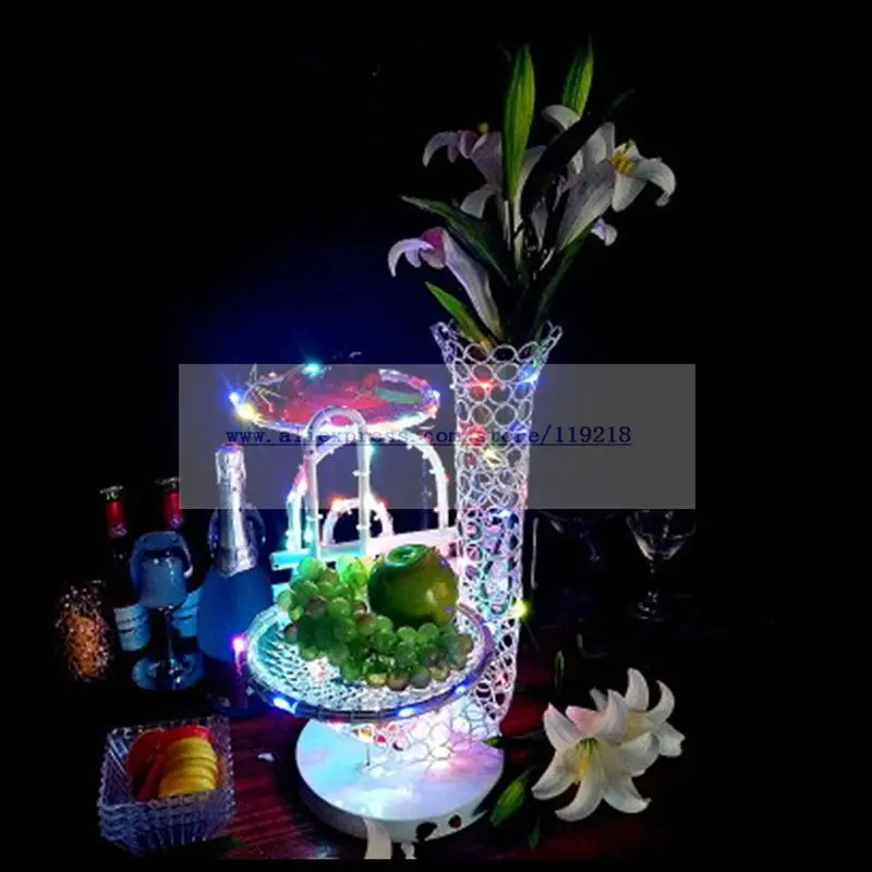 New creative KTV fruit plate luminous bar fruit platter wrought iron two-layer dried fruit tray colorful snack dish rack
New creative KTV fruit plate luminous bar fruit platter wrought iron two-layer dried fruit tray colorful snack dish rack
