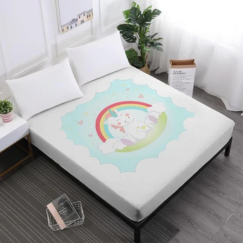 Lovely Unicorn Bed Sheets Girls Cartoon Fitted Sheet Colorful Rainbow Flowers Print Mattress Cover Deep Pocket Home Textile D30
Lovely Unicorn Bed Sheets Girls Cartoon Fitted Sheet Colorful Rainbow Flowers Print Mattress Cover Deep Pocket Home Textile D30