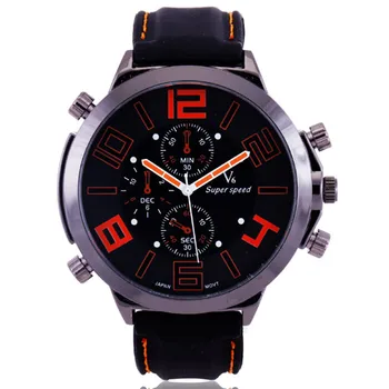 V6 Sports Watches Men Boy Rubber Band Quartz Watch Men Fashion Big Dial Design Relogio Masculino Luxury Military Male Gift Clock
V6 Sports Watches Men Boy Rubber Band Quartz Watch Men Fashion Big Dial Design Relogio Masculino Luxury Military Male Gift Clock