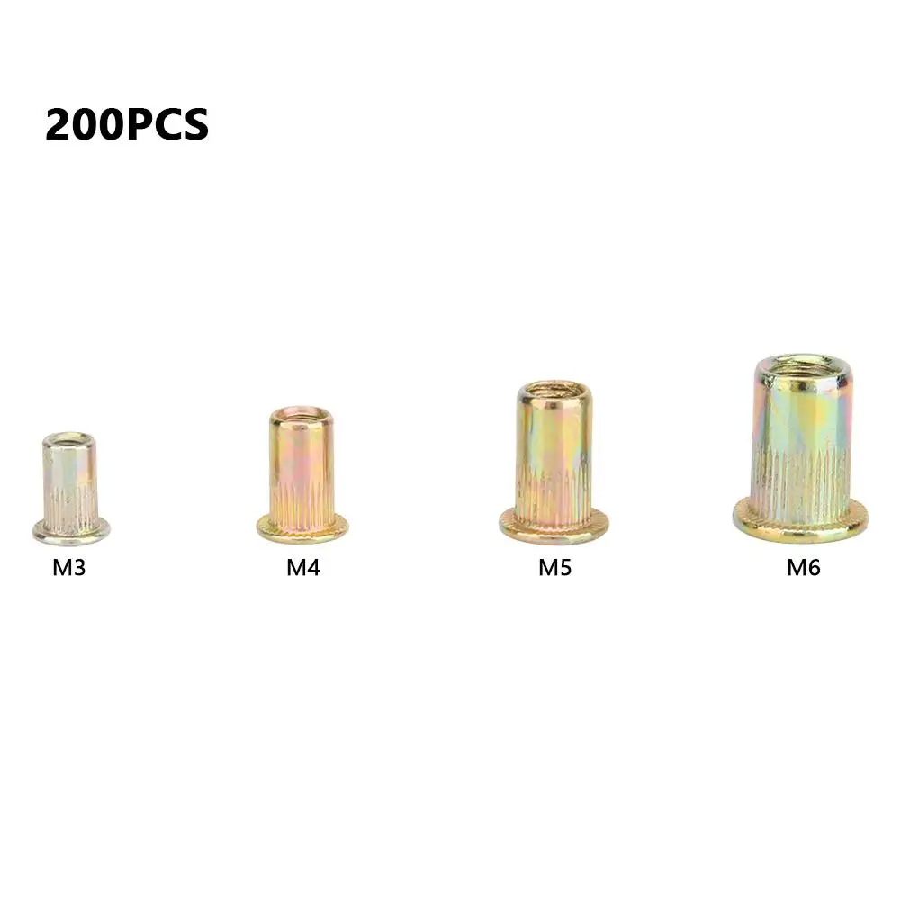 200Pcs M3/M4/M5/M6 Rivet Nut Carbon Steel Flat Threaded Rivet Nut Flange Rivet Nuts
200Pcs M3/M4/M5/M6 Rivet Nut Carbon Steel Flat Threaded Rivet Nut Flange Rivet Nuts