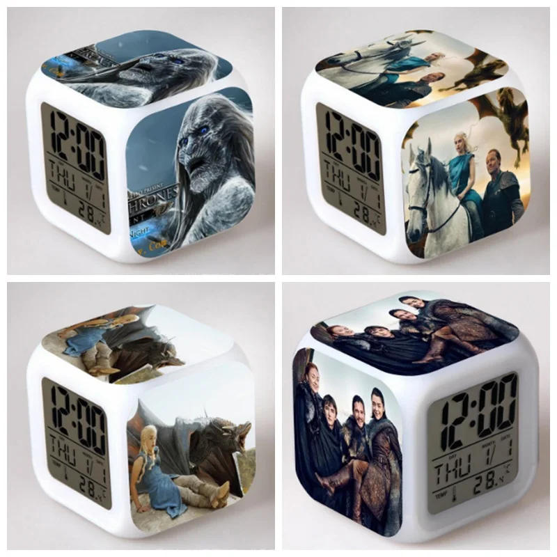 New HBO Movie Gamen of Thrones Season Alarm Clock Led Light 7 Colors Change Projecton Lamp Anime Toys Kids Touch Clocks
New HBO Movie Gamen of Thrones Season Alarm Clock Led Light 7 Colors Change Projecton Lamp Anime Toys Kids Touch Clocks