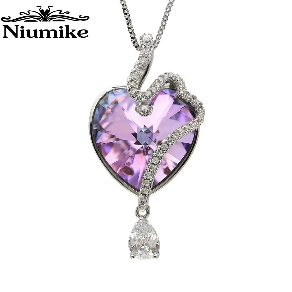 Niumike Jewelry Necklace Women Zinc Alloy Pink Heart shape Embellished with crystals from Swarovski Necklace Drop shipping
Niumike Jewelry Necklace Women Zinc Alloy Pink Heart shape Embellished with crystals from Swarovski Necklace Drop shipping