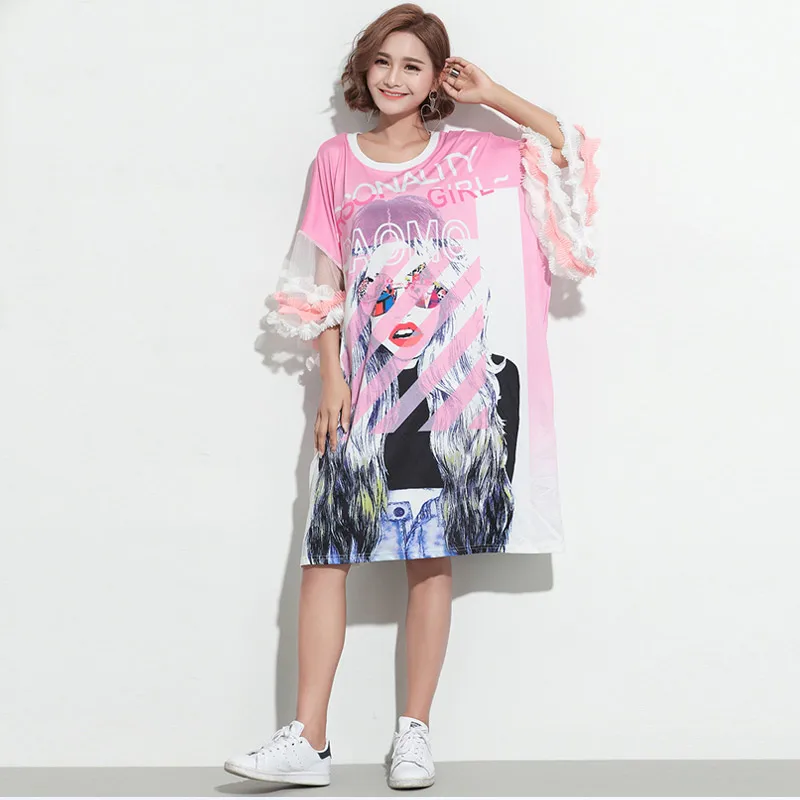 TREND-Setter 2018 Summer Cute Sequins Lip Dress Women Ruffles Sleeve Striped Loose Casual T shirt Bow-knot Sequin Oversize
TREND-Setter 2018 Summer Cute Sequins Lip Dress Women Ruffles Sleeve Striped Loose Casual T shirt Bow-knot Sequin Oversize