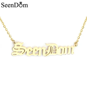 Classic Customized Name Necklace Stainless Steel Personalized Gold Color Old English Style Nameplate Pendant Necklace
Classic Customized Name Necklace Stainless Steel Personalized Gold Color Old English Style Nameplate Pendant Necklace