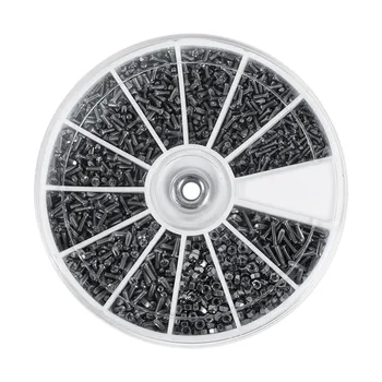 1 Set (600pcs) 12 Kinds of Small Screws Nuts Assortment Kit M1 M1.2 M1.4 M1.6 Stainless Steel Screw Nuts for Watches Glassess
